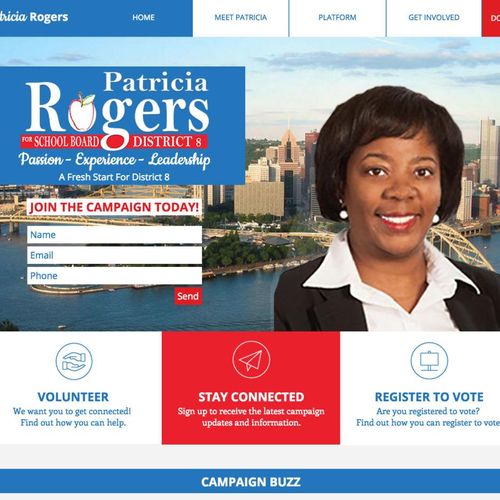 Campaign website. votepatriciarogers.com