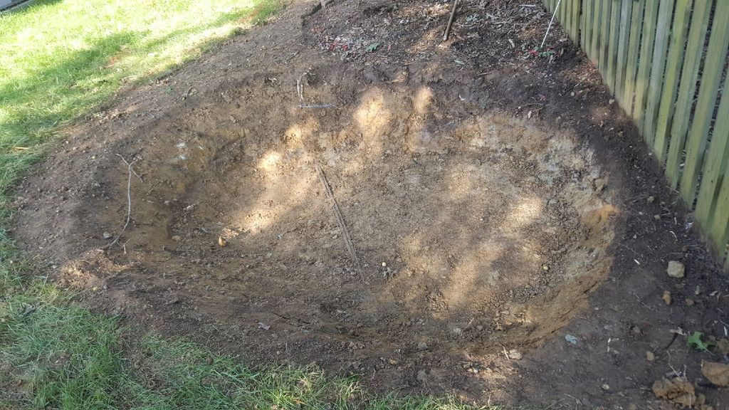 Excavation for storage of water with new soil amen