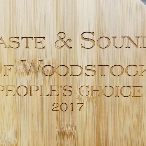 we won the peoples choice at the taste of woodstoc