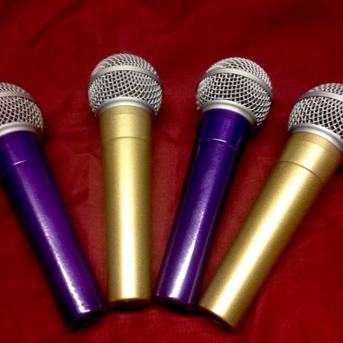 SM58 microphones we powdercoated for Prince
