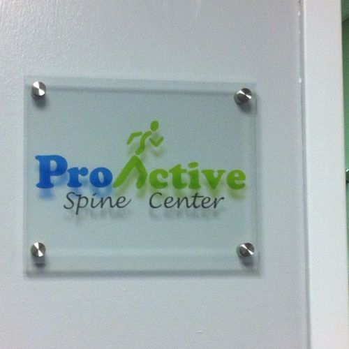 ProActive Spine Center of Erie glass sign
