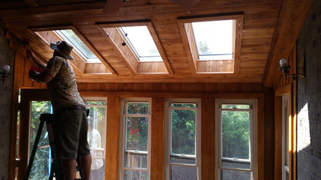 Cedar Ship lap sunroom