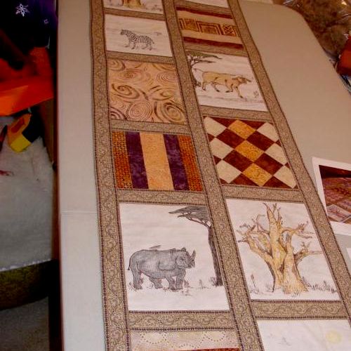 Client's table runner, I designed and made from fa