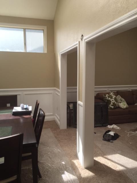 We squared off arches and cased them. We also adde