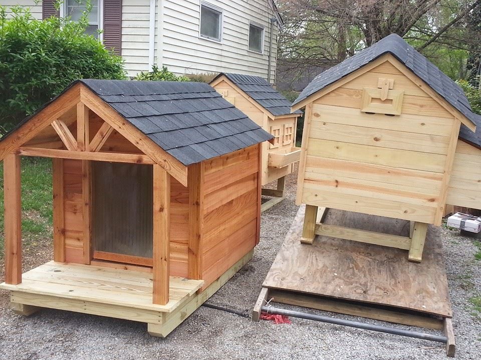 Cedar dog house and Spruce Pine chicken coop.