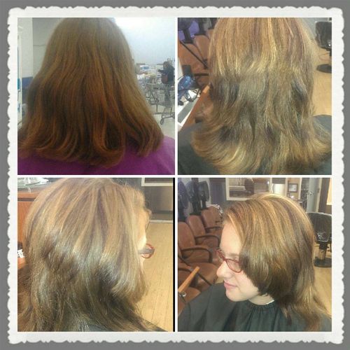 Layered cut with highlights and lowlights