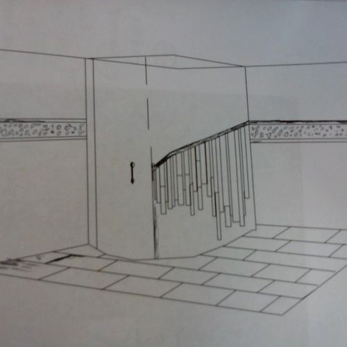 free sketch of custom corner shower