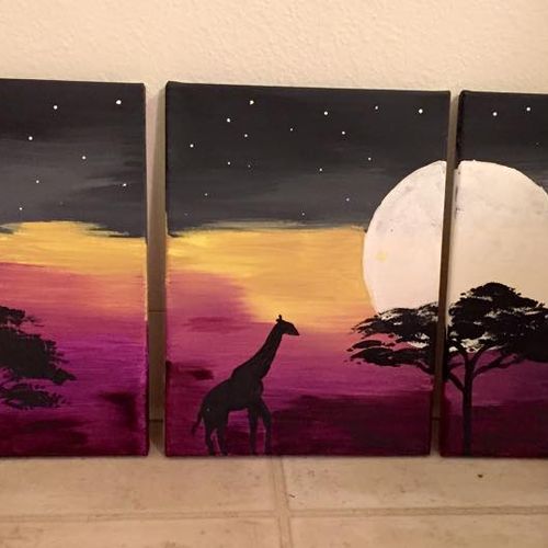 acrylic on three 9x12" wrapped canvases