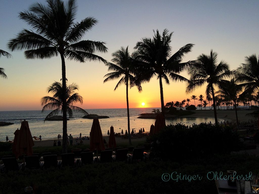 Sunset at Aulani from Amu Amu Restaurant