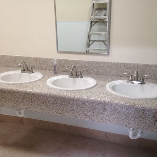 Granite top in men's bathroom