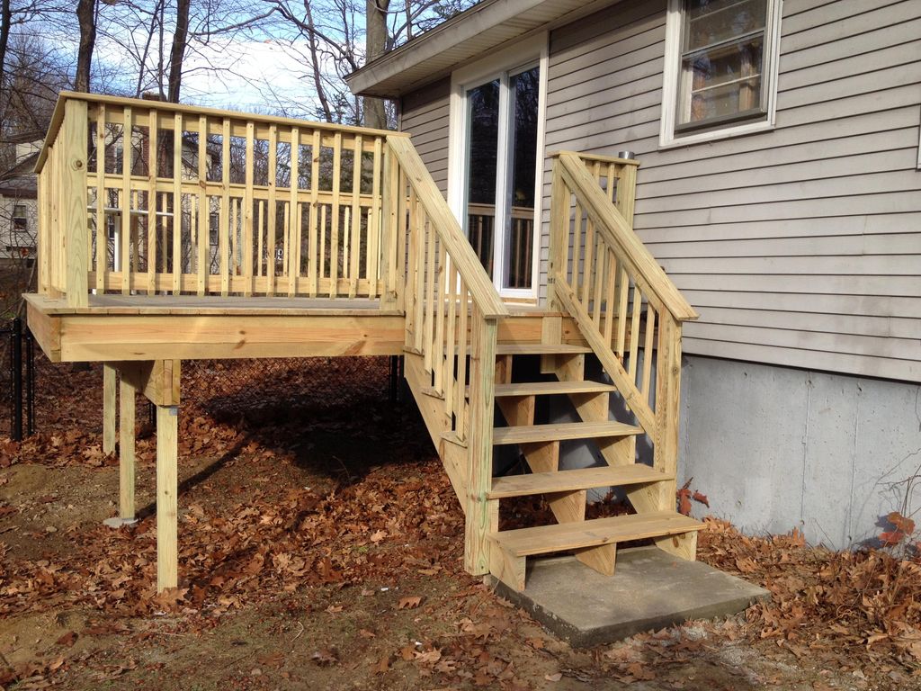 cut in slider door and wood deck