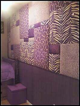 One wall in a teen's room was finished with animal
