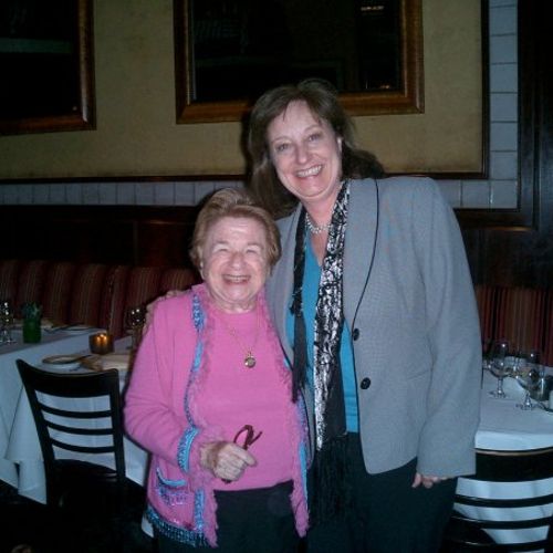 Bad photo of me but she fun to interview Dr. Ruth