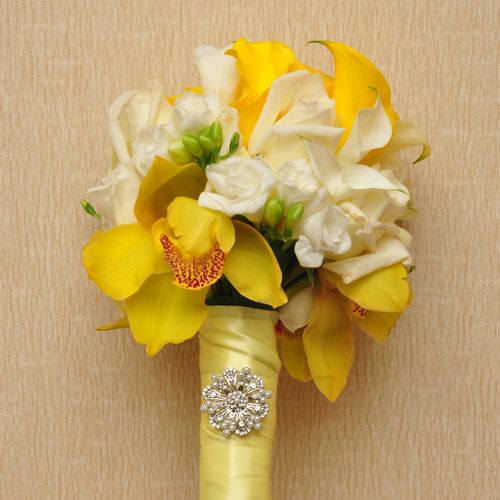 Brides's bouquet - Fresh orchids, calla lillies an