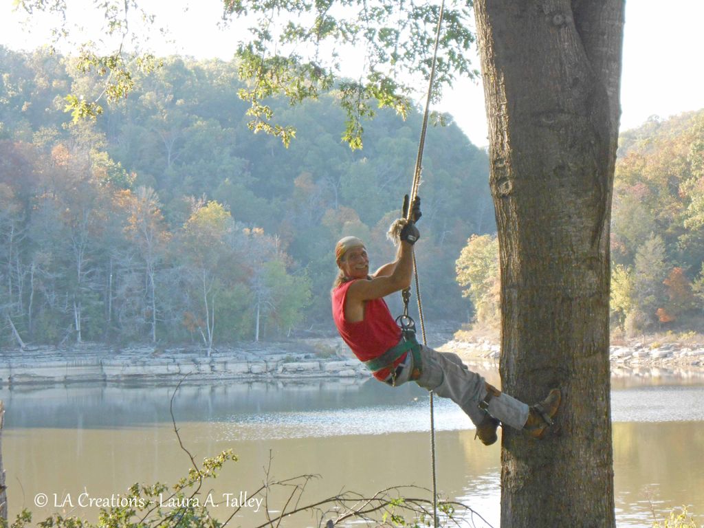 Repelling down at the end of the day!