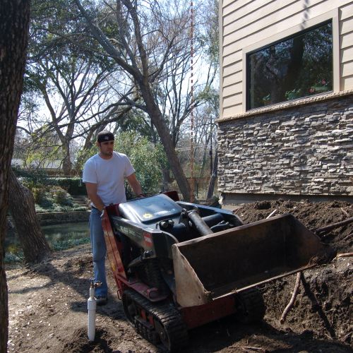 prepping landscape for retaining wall