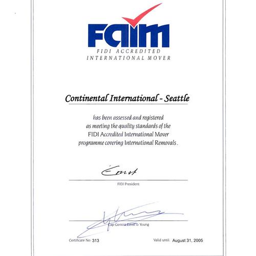 We are an internationally certified moving company