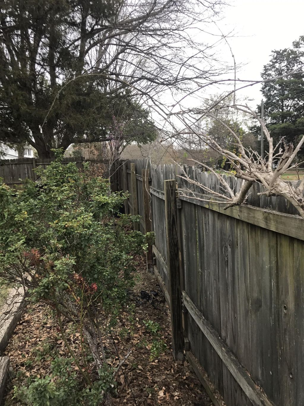 Installation of new posts, realignment of panels