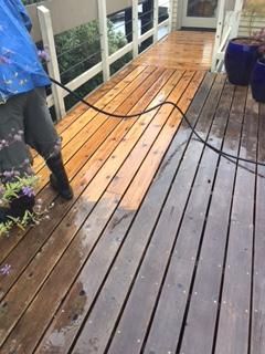 Deck Maintenance, water pressure cleaning and trea