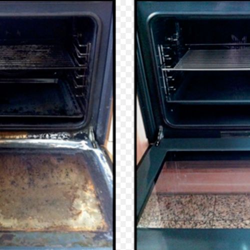 Oven before and after it was cleaned - this would 