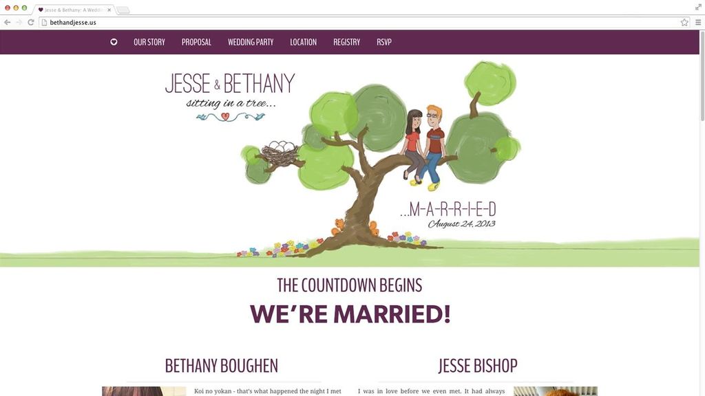 Wedding website design