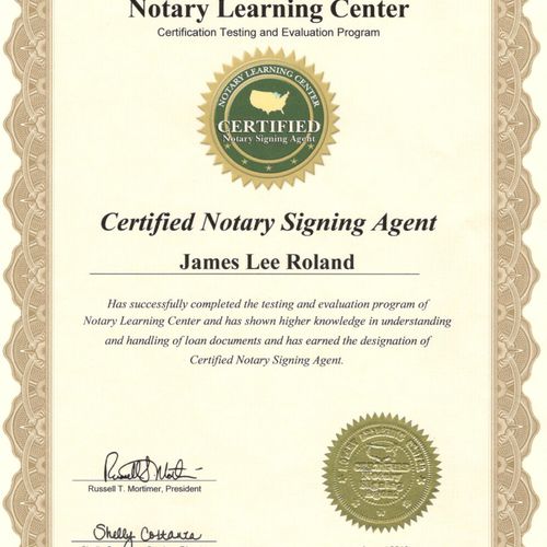 Studied with California State approved "Notary Lea