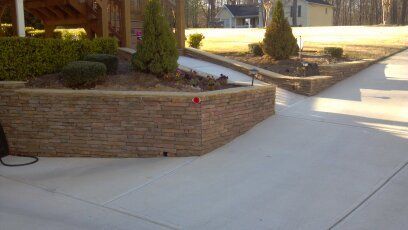 This is a retaining wall we built with our landsca
