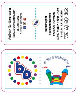 Business cards for Bounce Brothers Owner