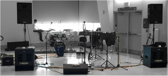 PA set up for live show
