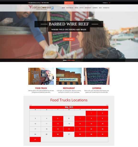 Website redesign for a restaurant and food truck