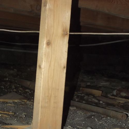 Found a 2x4 under the home supporting a sagging fl