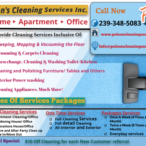Services Offer at Polson Cleaning Serivce.