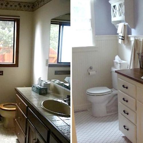 Before and after Bathroom remodel