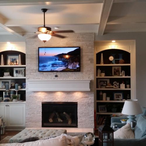 Coffer Ceiling, Fireplace redesign
