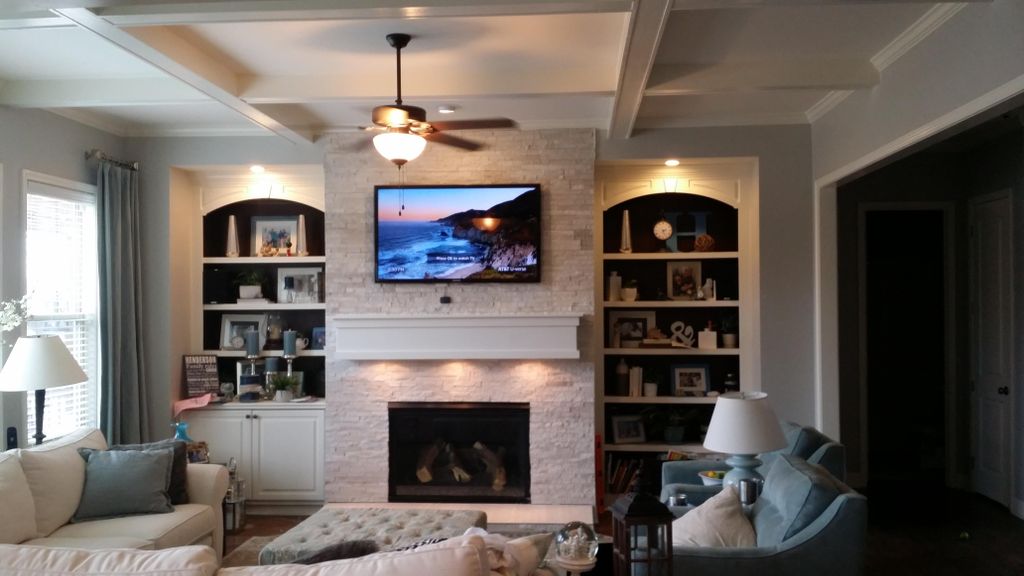 Coffer Ceiling, Fireplace redesign