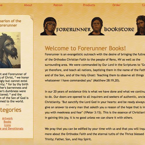 Forerunner Books: Complete site overhaul, shopping