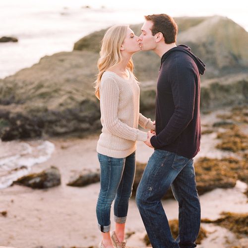 Sunset engagement session at the beach
