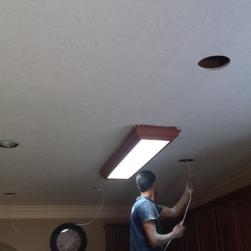 Recessed can lighting in kitchen
