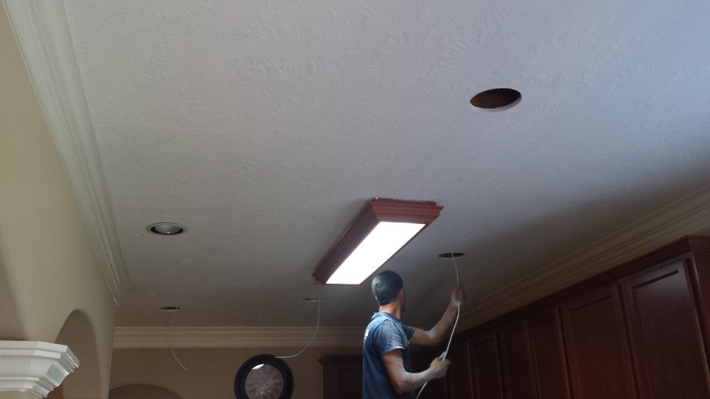 Recessed can lighting in kitchen