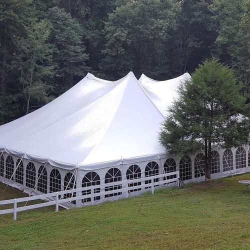 pole tent with window sides