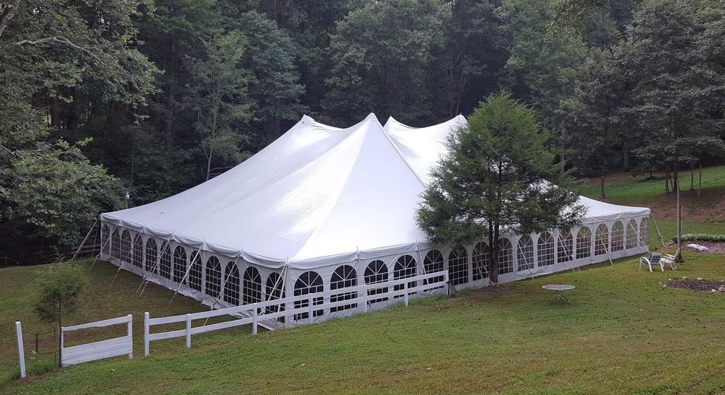 pole tent with window sides