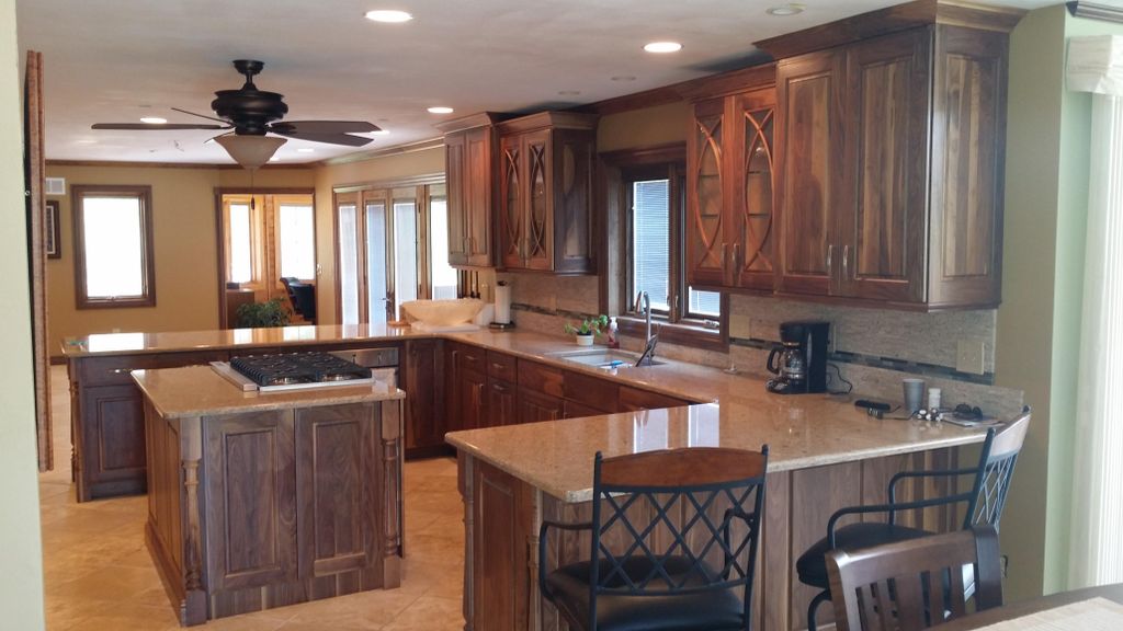 COMPLETE KITCHEN REMODEL W/ WALNUT CABINETS / QUAR