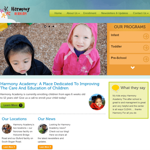 Harmony Academy - Website for Daycare