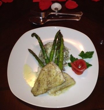 Lemon Butter Fish with Garlic Mashed Potatoes and 