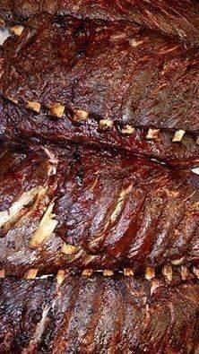 Our ribs are Saint Louis style pork ribs. We smoke