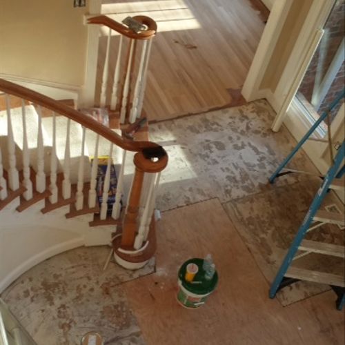 Refinish job with staircase