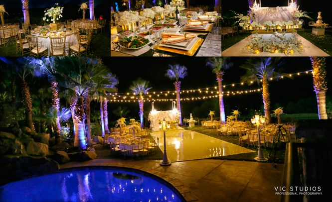 Backyard wedding in Indio! Beautiful set up featur