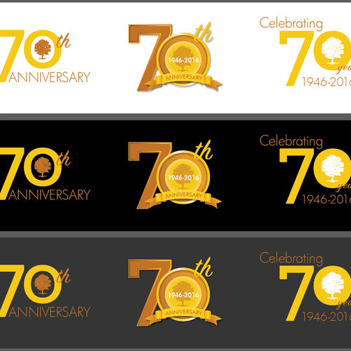 70th anniversary logo concepts for a locally based