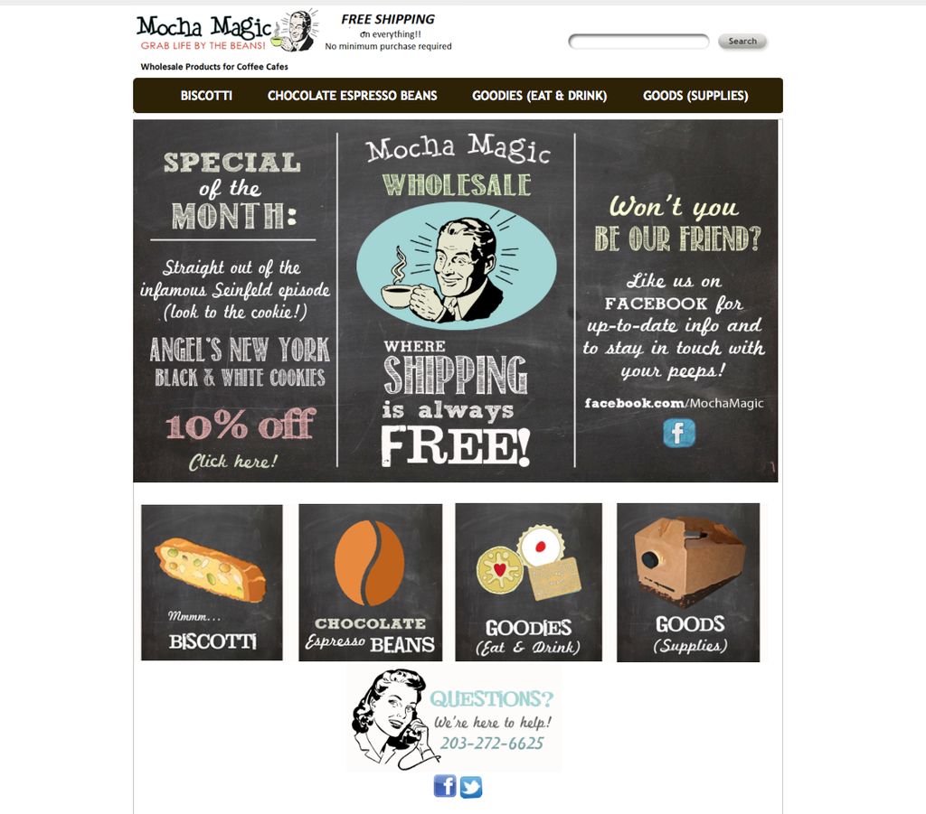 Designed and developed eCommerce website for coffe