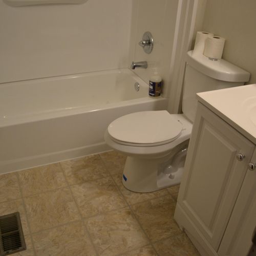 AFTER: Once the mold was removed, the bathroom was